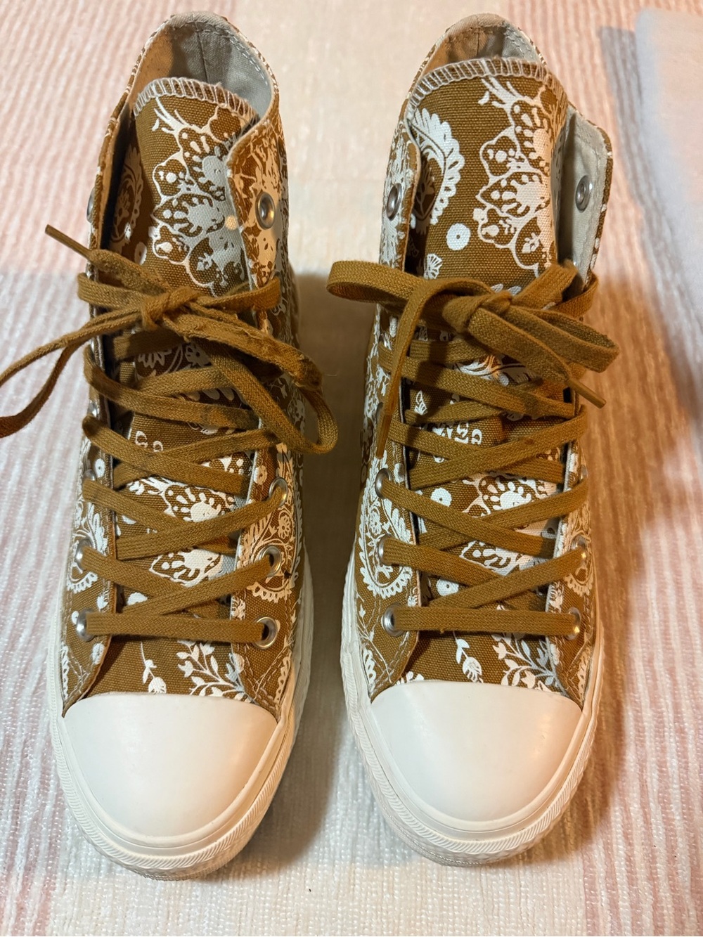 Converse High Top Sneakers - Mustard Yellow Floral - Picture 2 of 9